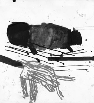 Gesa Foken Stadtrest Hund in Marseille Zeichnung drawing dessin