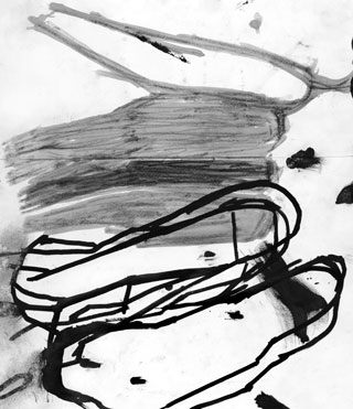 Gesa Foken Stadtrest Spur Zeichnung drawing dessin